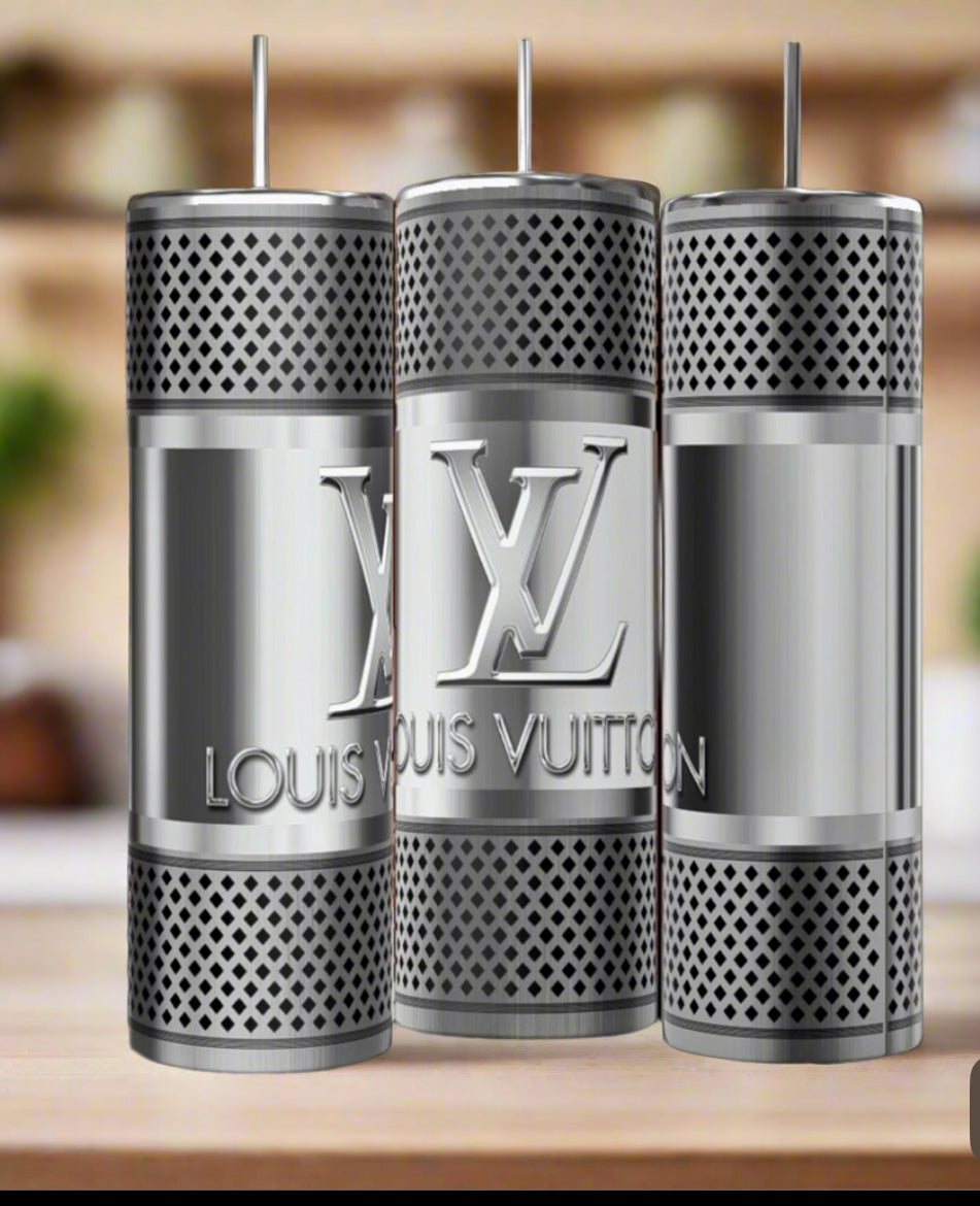 LV Silver Stainless Steel 20oz Tumbler