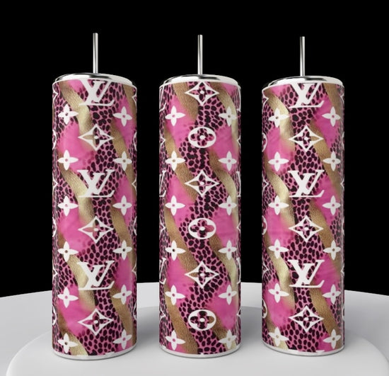 Louis Vuitton Pink & Gold 20oz Tumbler