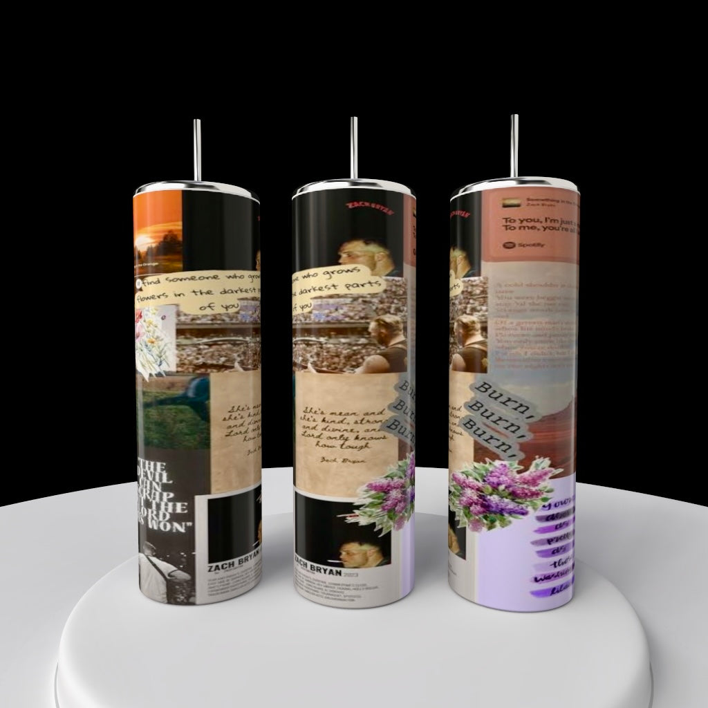 Zach Bryan Lyric Collage 20oz Tumbler
