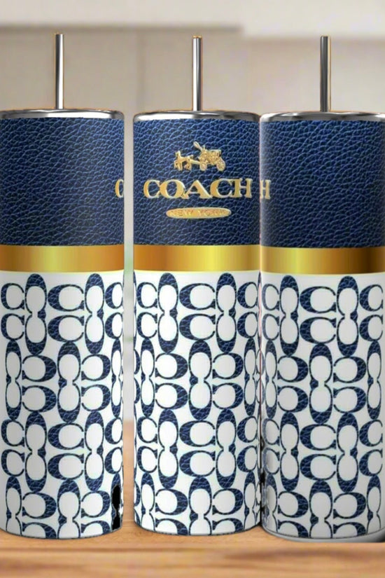 Blue & Gold Coach inspired 20oz Tumbler