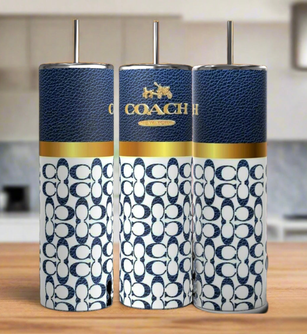 Blue & Gold Coach inspired 20oz Tumbler