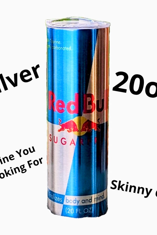 Sugar Free Red Bull Energy- Silver Stainless Steel 20oz Tumbler