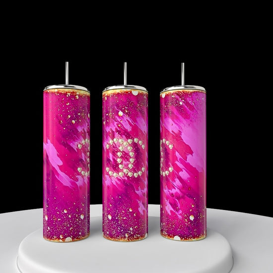Chanel Pink & Gold 20oz Tumbler