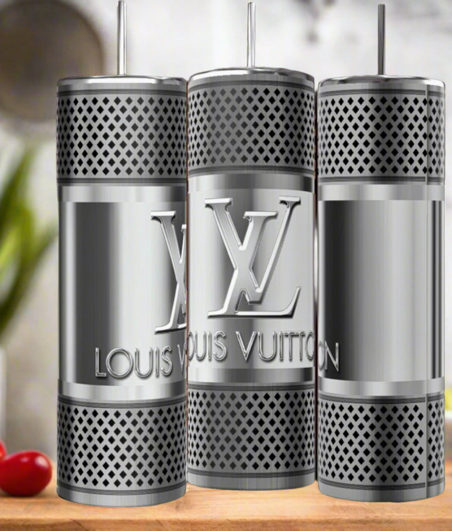LV Silver Stainless Steel 20oz Tumbler