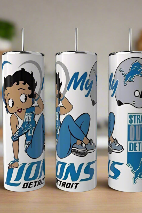 Detroit Lions Betty Boop 20oz Tumbler