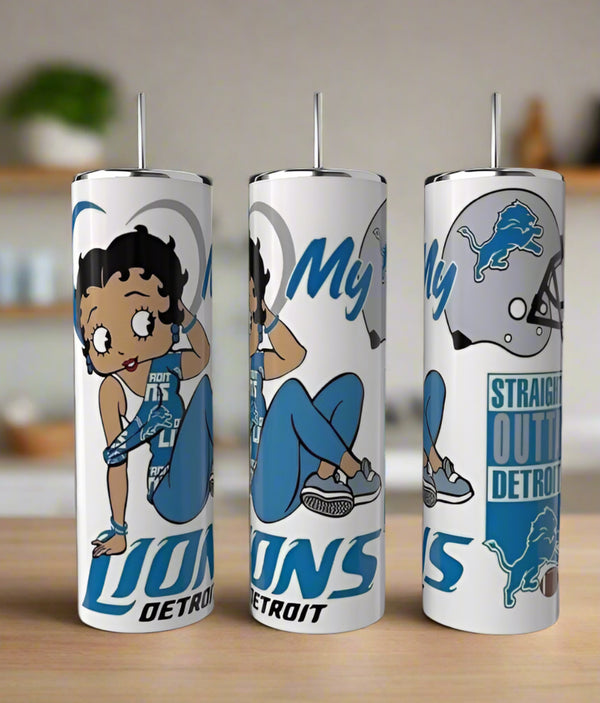 Detroit Lions Betty Boop 20oz Tumbler