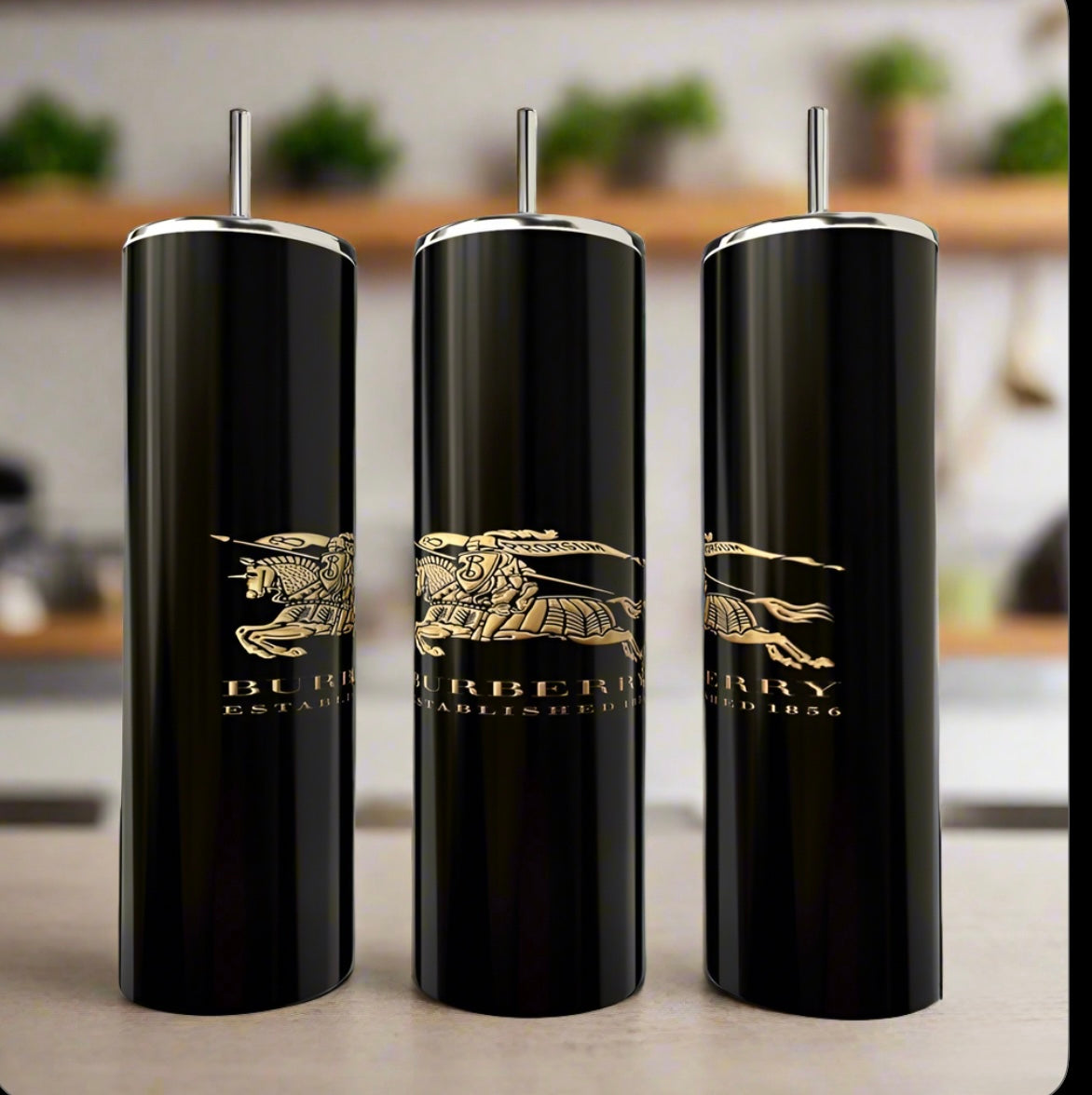 Burberry Black 20oz Skinny Tumbler