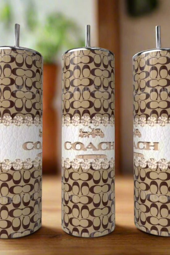 Coach Brown 20oz Skinny Tumbler