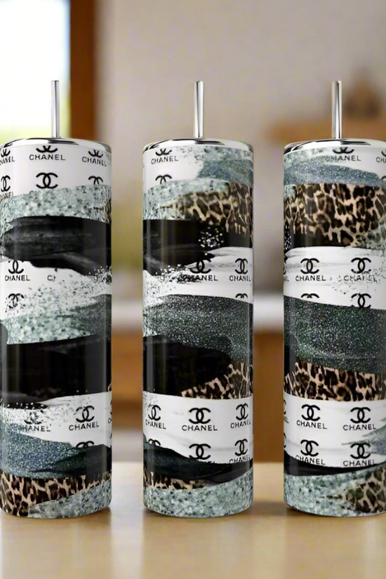 Chanel Stripe Designed 20oz Stainless Steel Tumbler