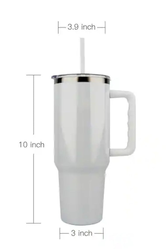 LV White 40oz Engraved Tumbler