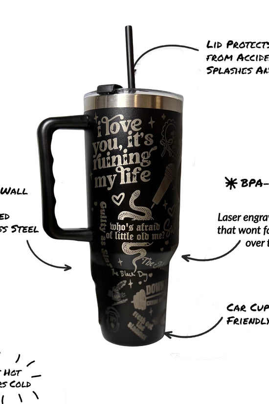 Taylor Swift TTPD 40oz Engraved Tumbler