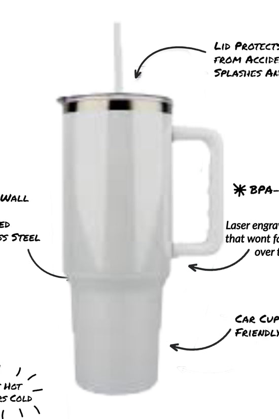 LV White 40oz Engraved Tumbler