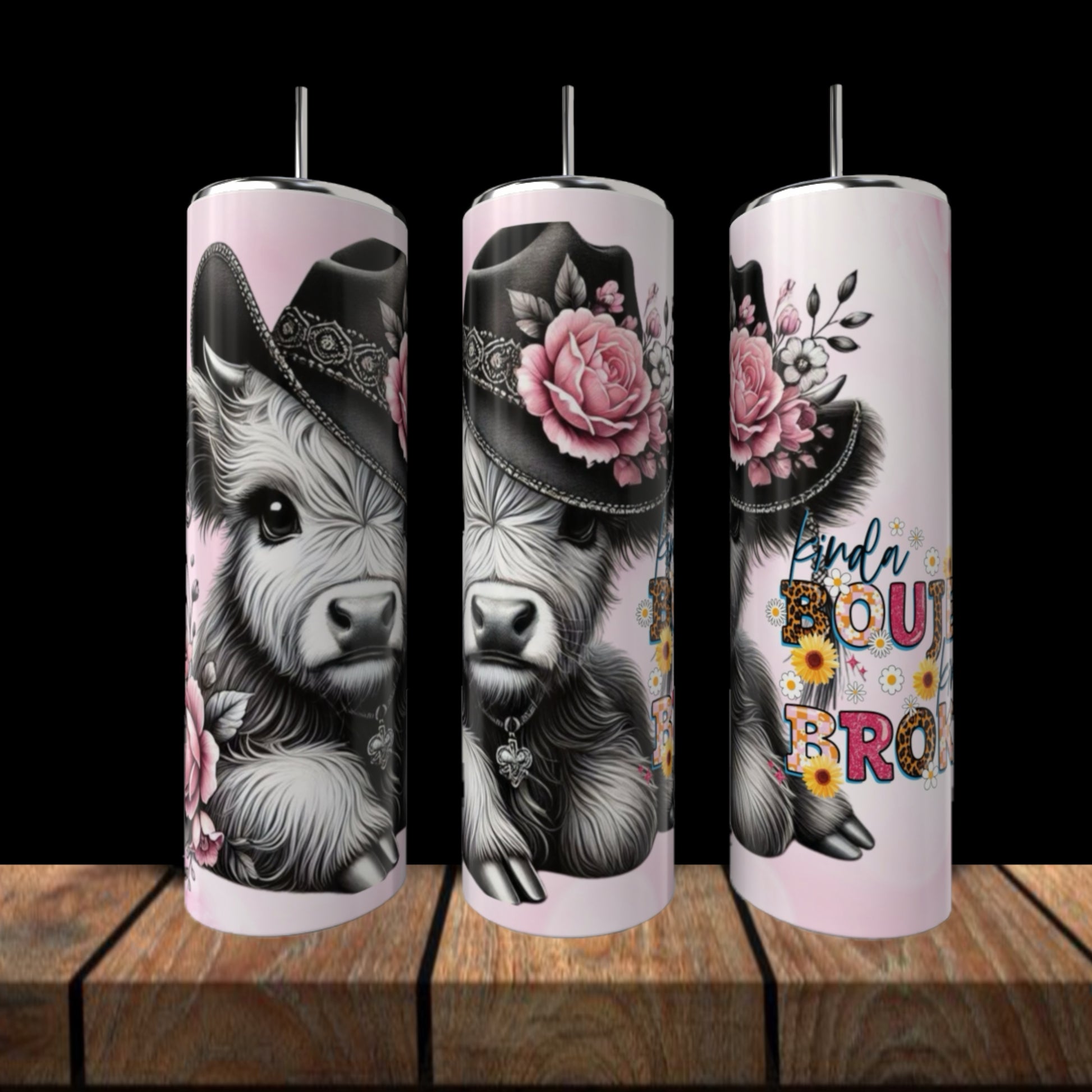 Kinda Boujee But Broke | Cow Collection |  20oz Tumbler