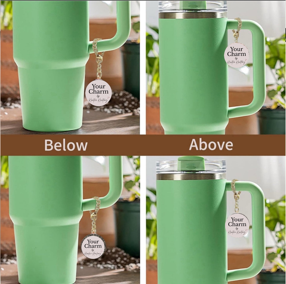 Brown Coach Cup Charm | Cup Accessory