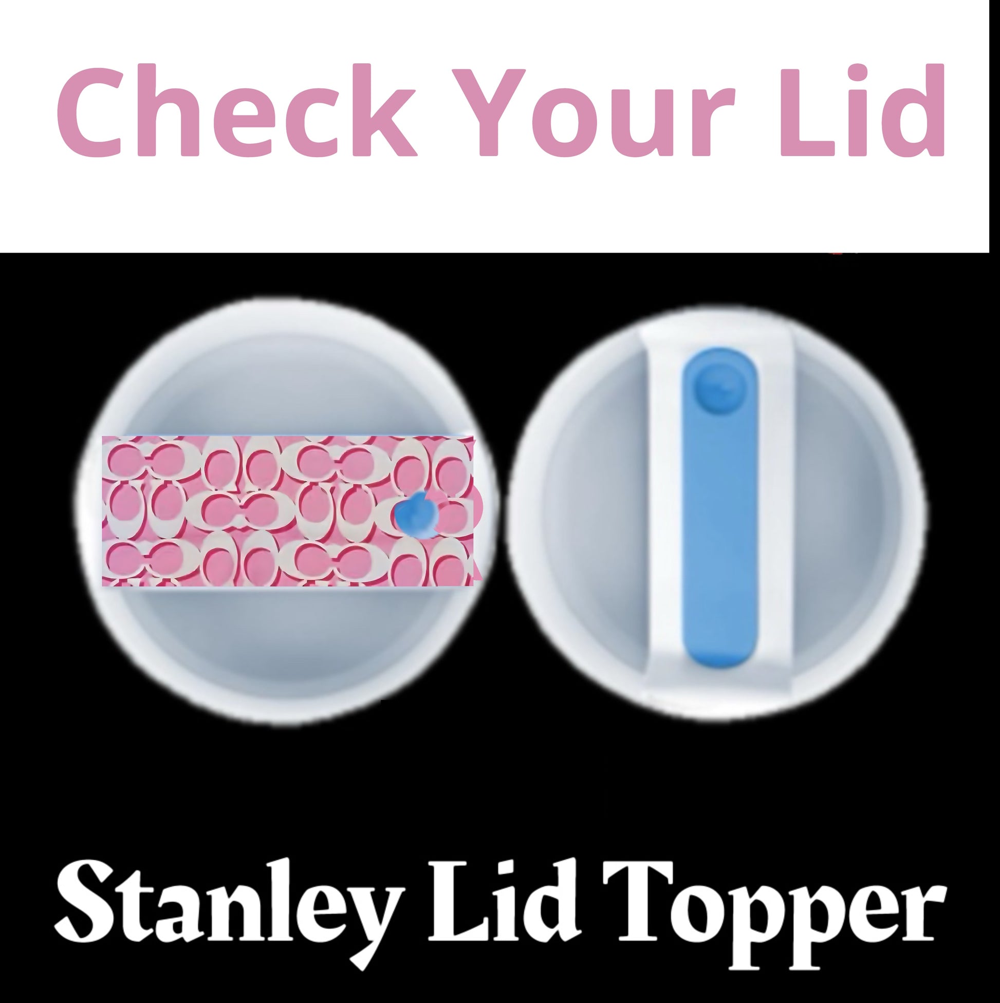 Pink LV Stanley Lid Topper