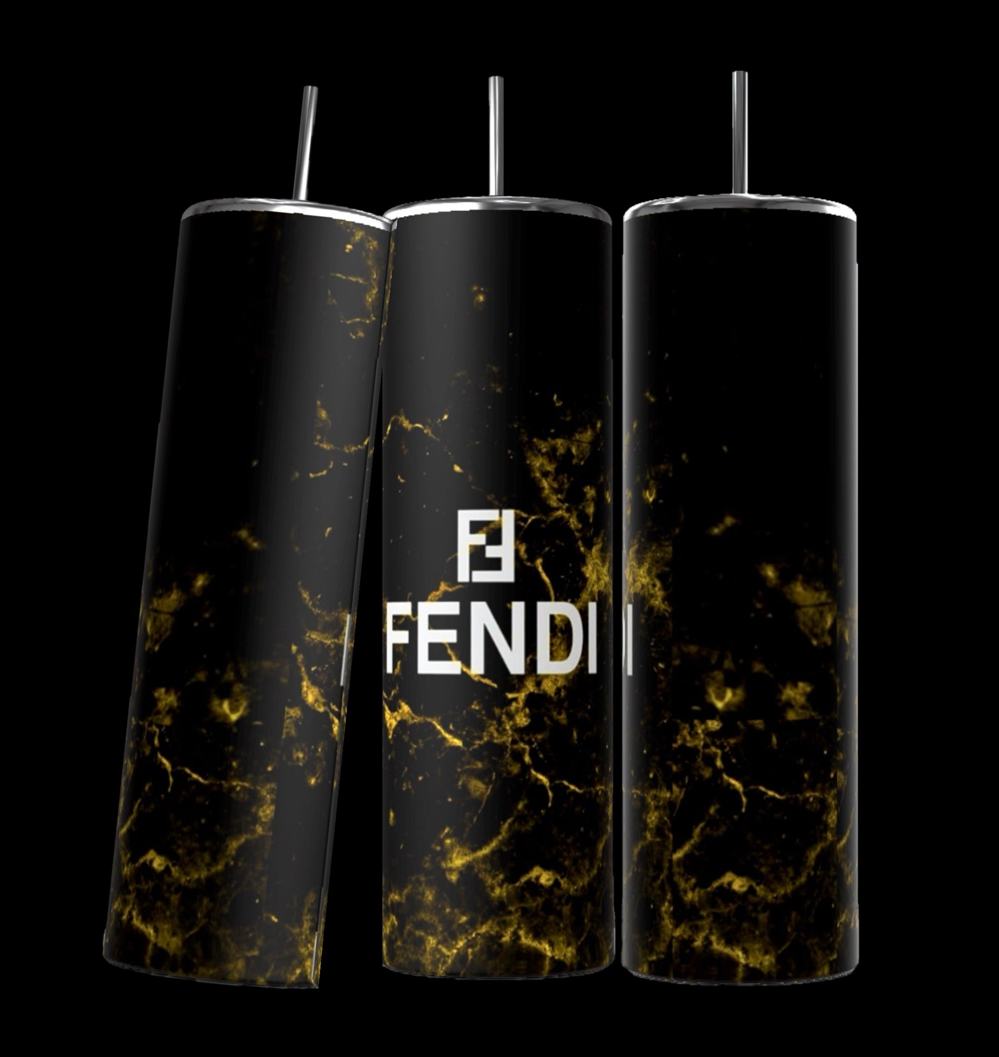 FENDI Black Gold 20oz Skinny Tumbler