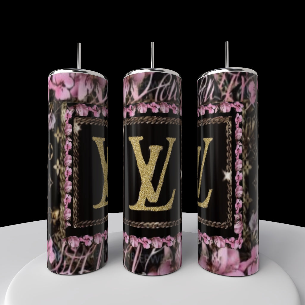 LV Pink & Black Black 20oz Tumbler