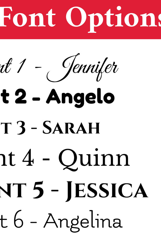 Kreative Kreationz displays a selection of six unique font styles for designing your Custom Wine Koozie. The fonts are labeled as Font 1 - Jennifer, Font 2 - Angelo, Font 3 - Sarah, Font 4 - Quinn, Font 5 - Jessica, and Font 6 - Angelina.