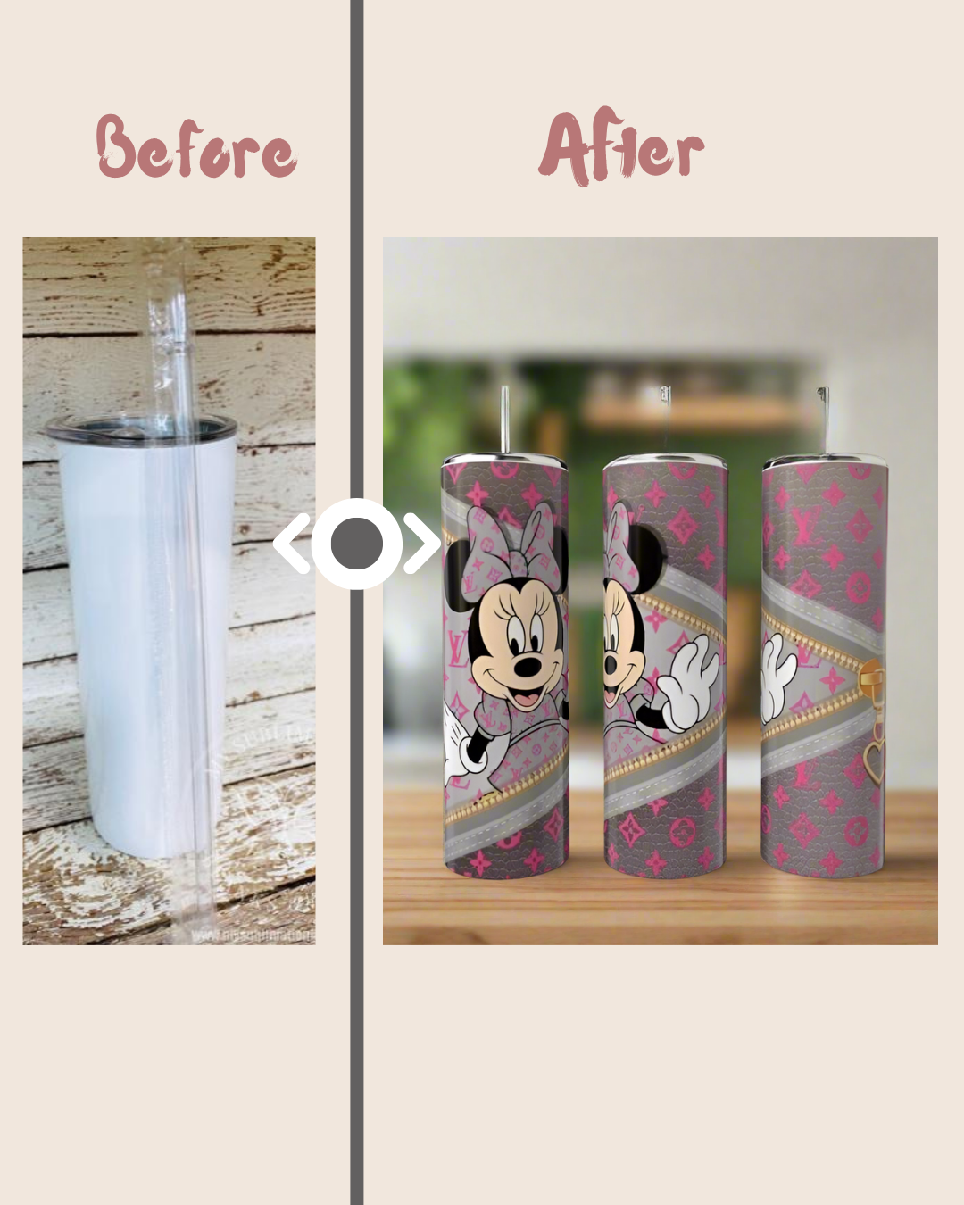 Minnie Mouse LV Peek-a-Boo Collection 20oz Skinny Tumbler