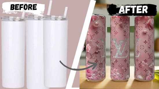 LV Floral Pink 20oz Tumbler