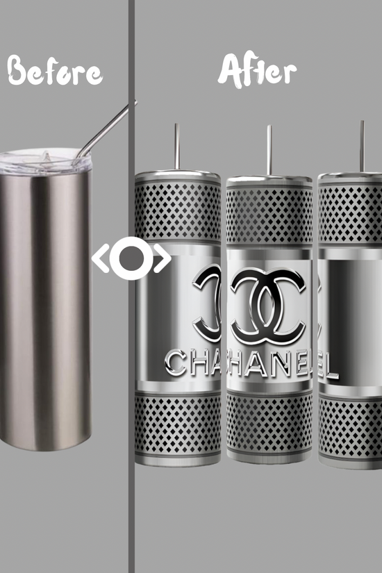 Chanel Silver Stainless Steel 20oz Tumbler