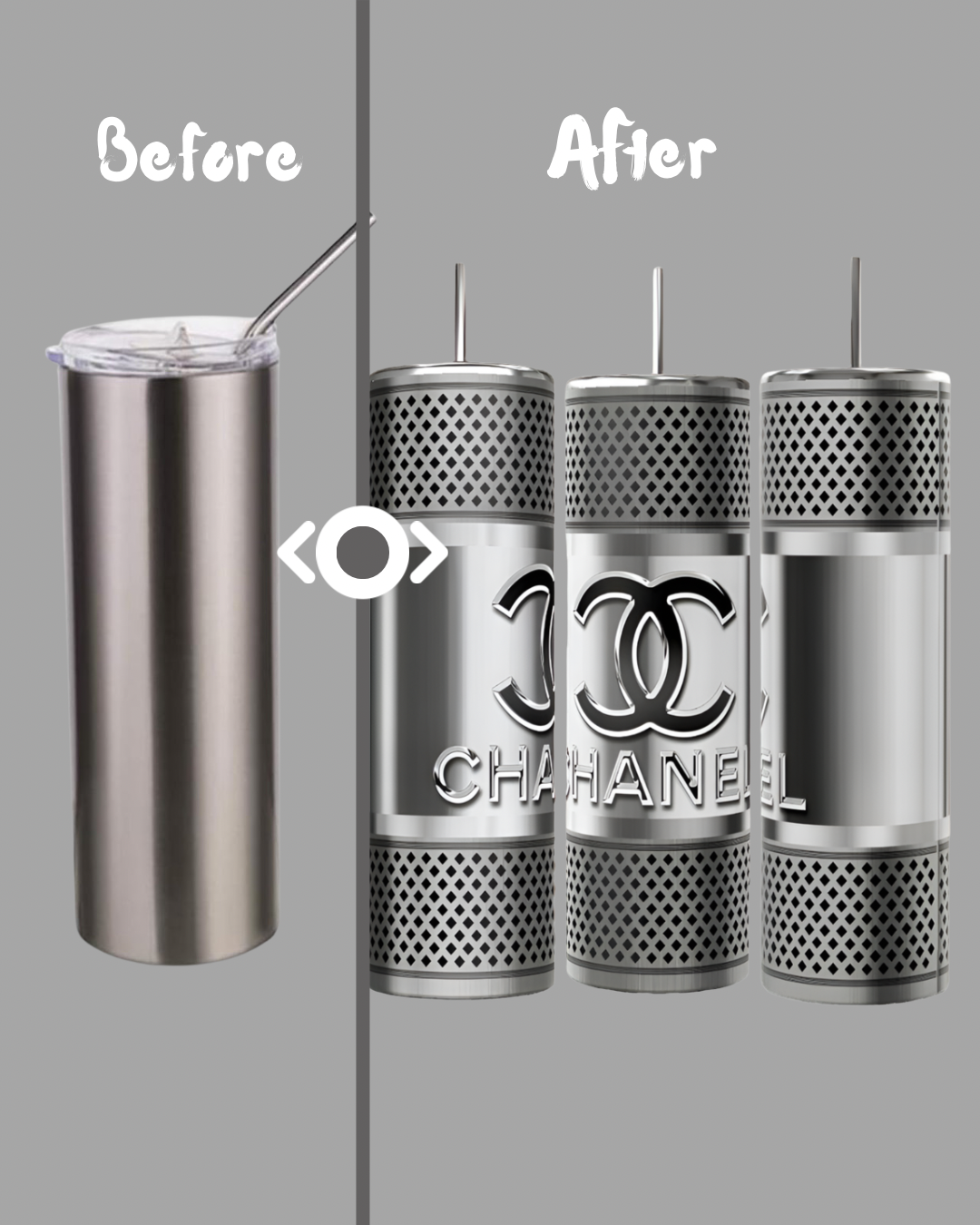 Chanel Silver Stainless Steel 20oz Tumbler