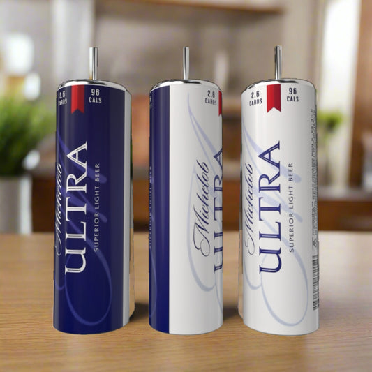 Michelob Ultra 20oz Silver Stainless Steel Tumbler