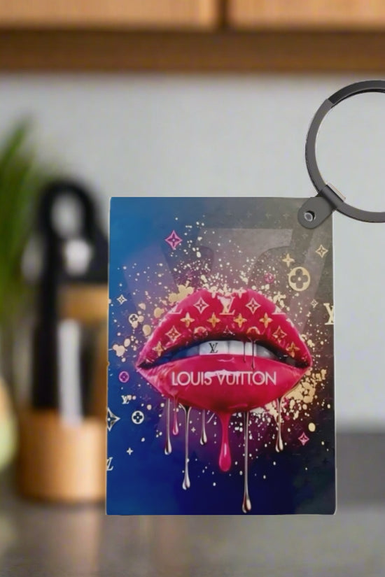 Drip Lips LV Inspired Keychain