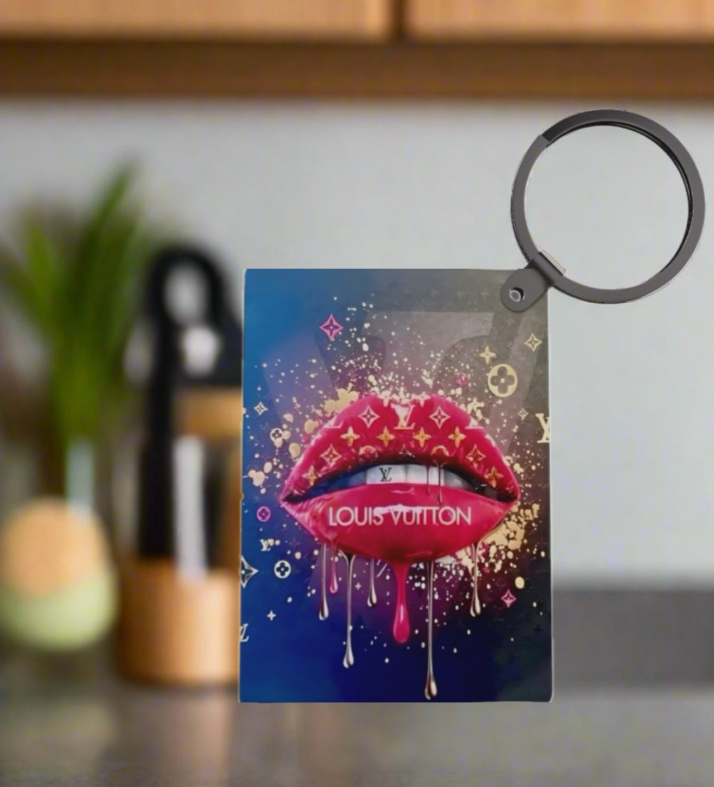 Drip Lips LV Inspired Keychain