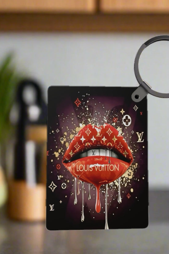 Drip Lips LV Inspired Keychain