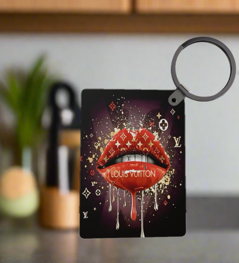 Drip Lips LV Inspired Keychain
