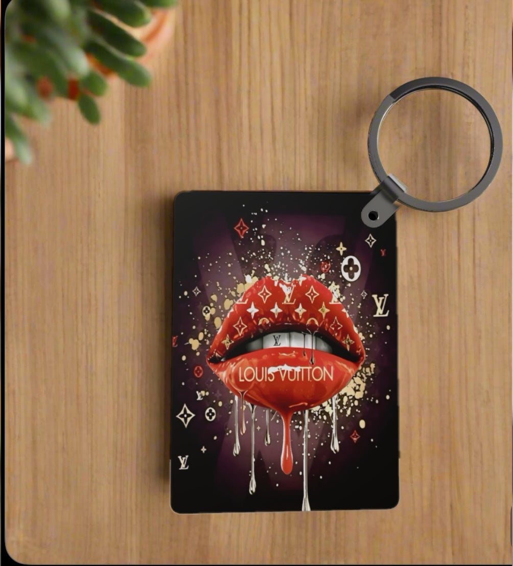 Drip Lips LV Inspired Keychain