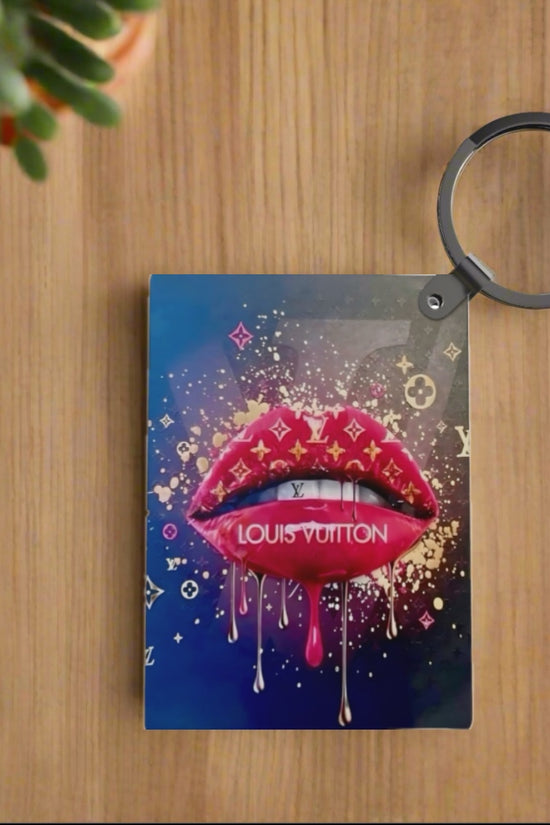 Drip Lips LV Inspired Keychain