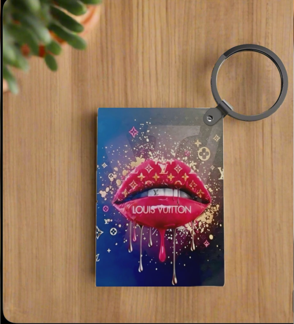 Drip Lips LV Inspired Keychain