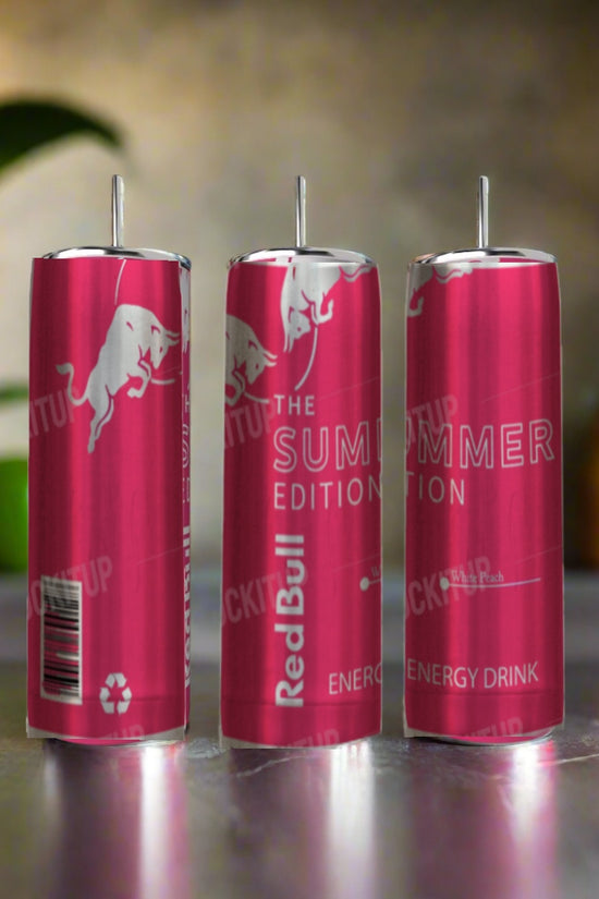 Summer Red Bull White Peach 20oz Tumbler