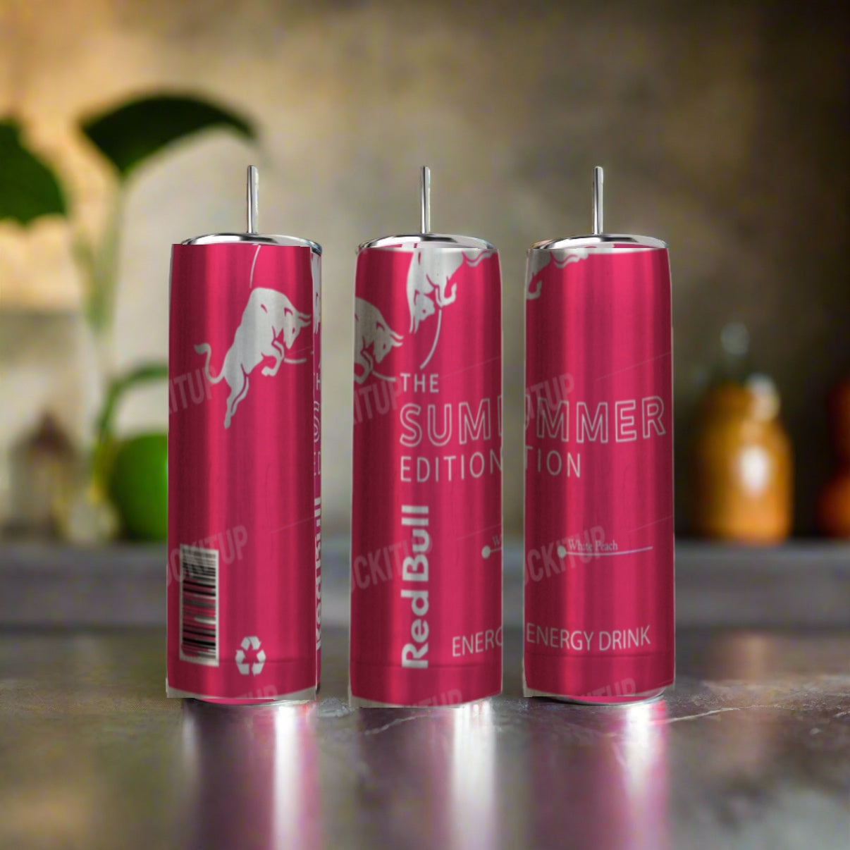 Summer Red Bull White Peach 20oz Tumbler