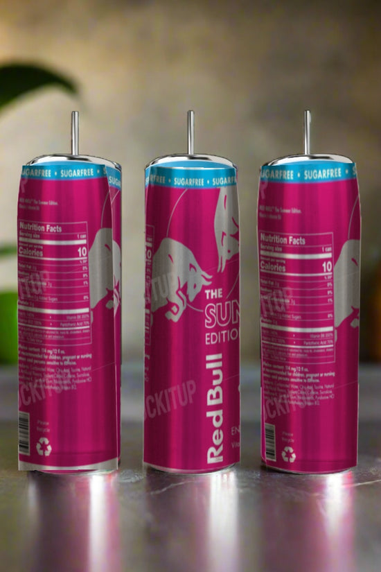 Sugar Free Summer Red Bull White Peach 20oz Tumbler