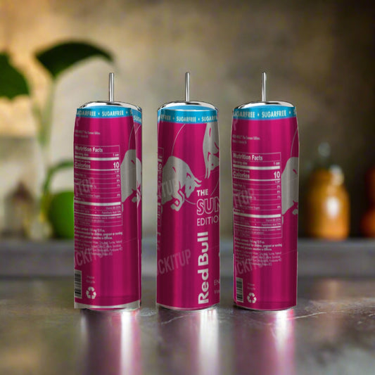 Sugar Free Summer Red Bull White Peach 20oz Tumbler