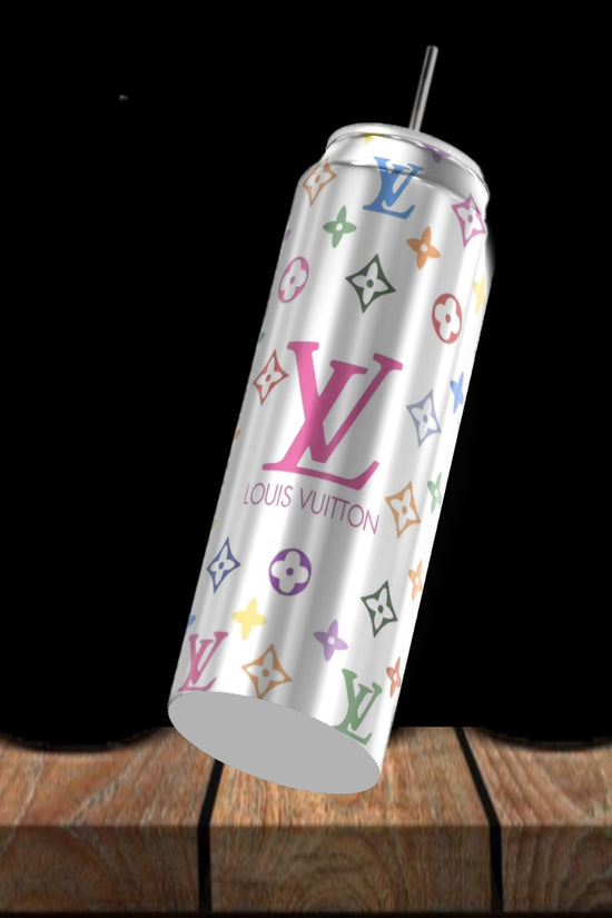 LV Multicolor Silver Stainless Steel Inspired 20oz Tumbler