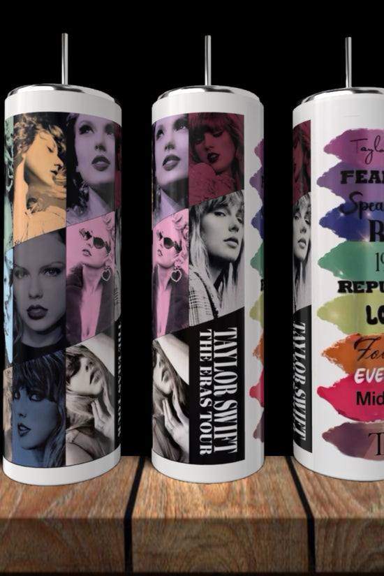 Eras Collage Taylor Swift 20oz Skinny Tumbler