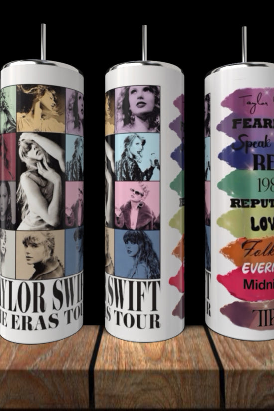Eras Collage Taylor Swift 20oz Skinny Tumbler