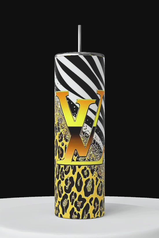 LV Yellow Cheetah Striped 20oz Stainless Steel Tumbler