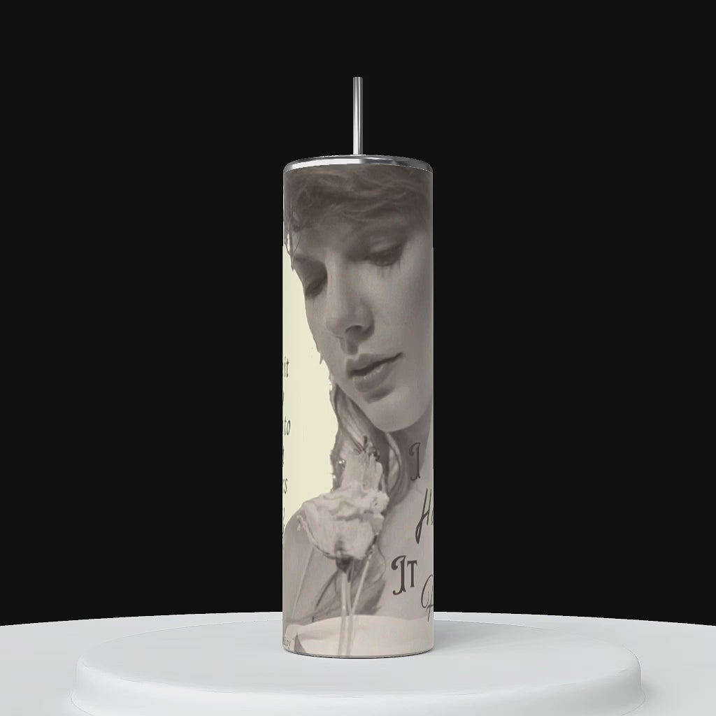 Taylor Swift TTPD "I hate it Here" tumbler video showing 360 degree